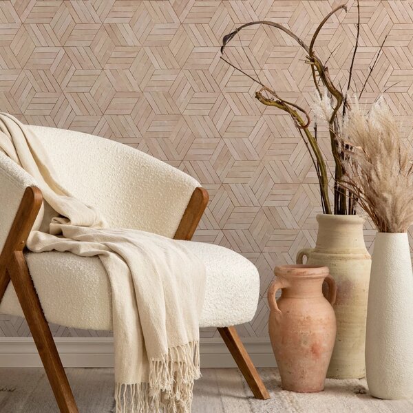 TF30089001 geometrikus mintájú bézs tapéta