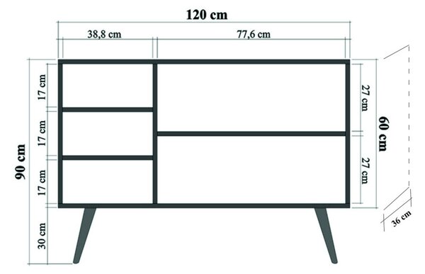 Mega komód, 120 cm – TR863SPH3940