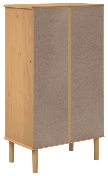 SENJA barna rattanhatású tömör fa cipőszekrény 59,5x35x107 cm