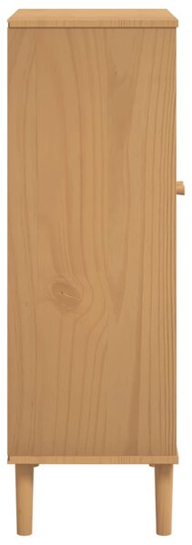 SENJA barna rattanhatású tömör fa cipőszekrény 59,5x35x107 cm