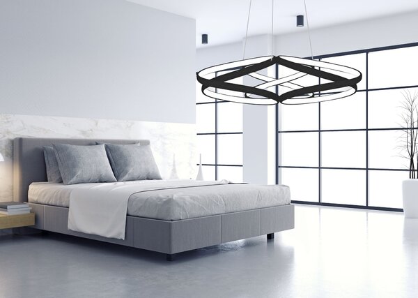 Mennyezeti LED Lámpa APP793-CP FLAT Fekete + Távirányító