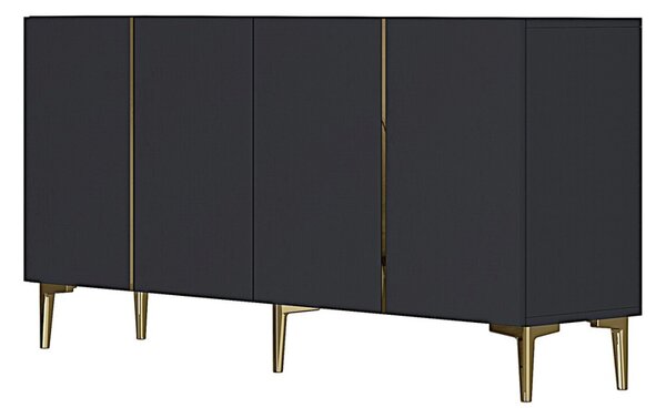 Poli komód, antracit-arany, 150 cm