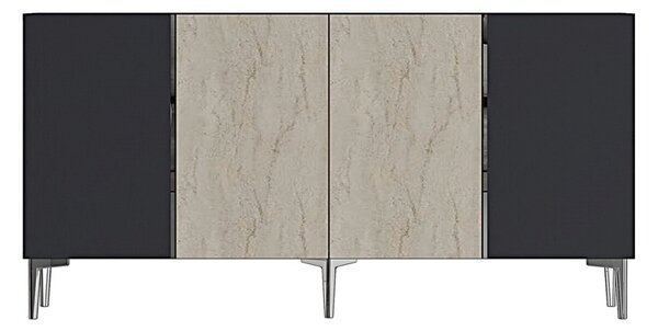 Poli komód, antracit-travertin, 150 cm – TR555CHM1745