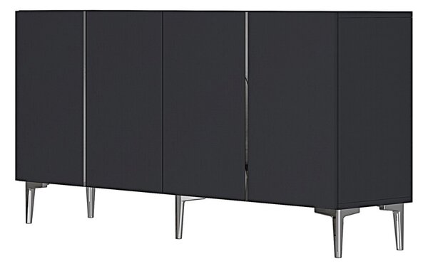 Poli komód, antracit-ezüst, 150 cm
