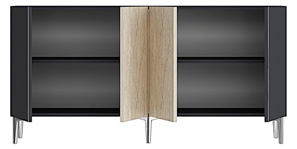 Poli komód, antracit-travertin, 150 cm – TR555CHM1745