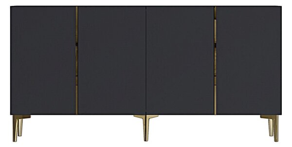 Poli komód, antracit-arany, 150 cm