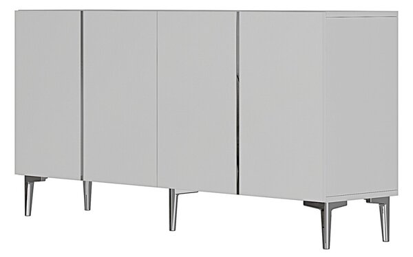 Poli komód, fehér-ezüst, 150 cm