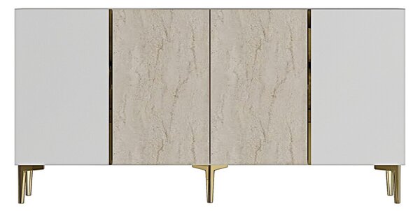 Poli komód, fehér-travertin, 150 cm – TR555CHM1748