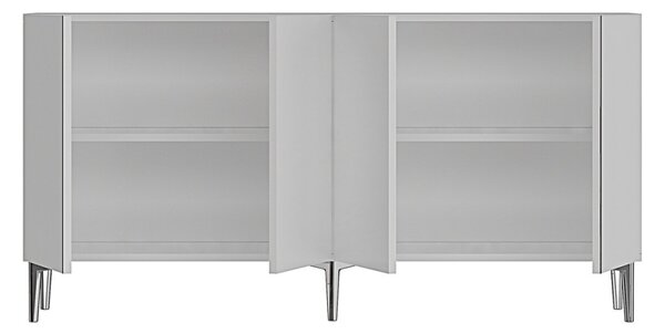 Poli komód, fehér-ezüst, 150 cm