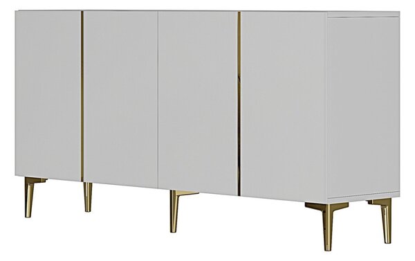 Poli komód, fehér-arany, 150 cm