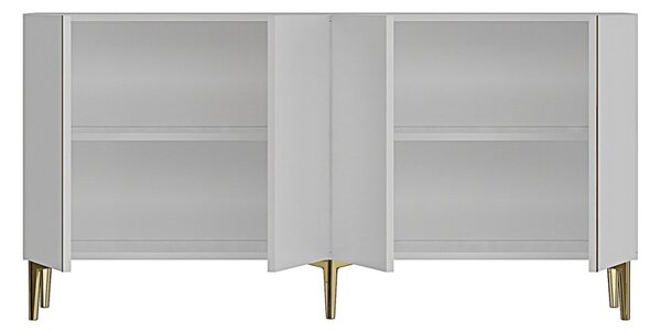 Poli komód, fehér-arany, 150 cm