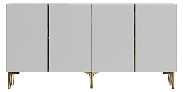 Poli komód, fehér-arany, 150 cm