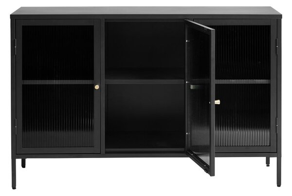 Fekete fém tálalószekrény 132x85 cm Bronco – Unique Furniture