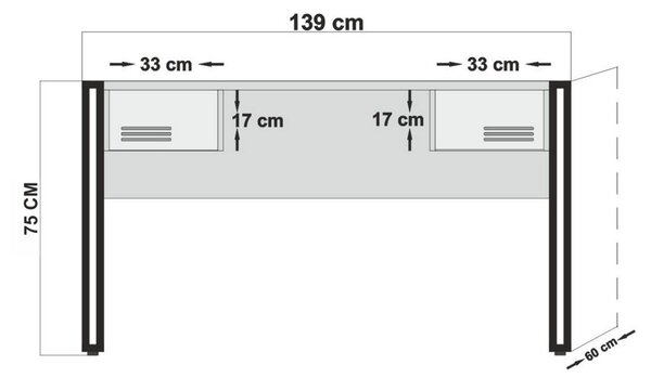 Cosmo íróasztal, 139 cm