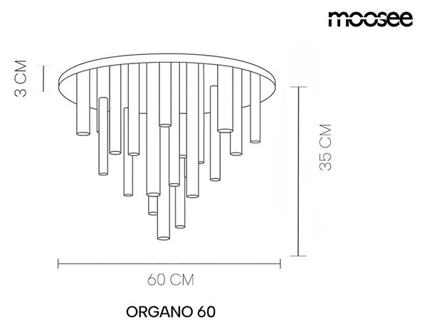 Moosee Organo 60 Mennyezeti Lámpa Arany LED