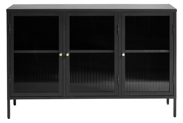 Fekete fém tálalószekrény 132x85 cm Bronco – Unique Furniture