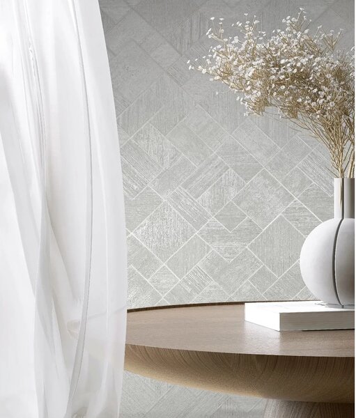 TF30035508 geometrikus mintájú törtfehér tapéta
