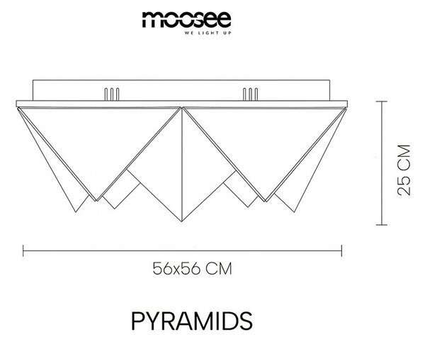 MOOSEE PYRAMIDS mennyezeti lámpa fém arany LED