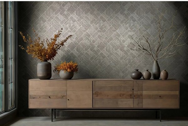 TF30035511 geometrikus mintájú taupe tapéta