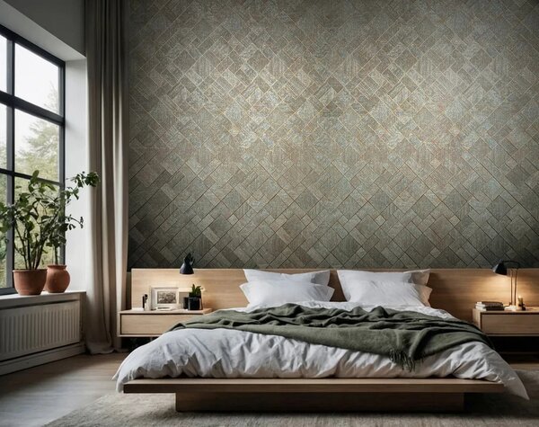 TF30035512 geometrikus mintájú kék tapéta