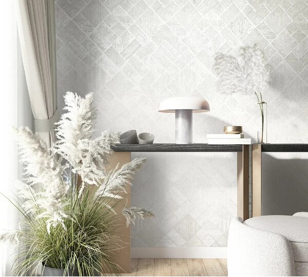 TF30035508 geometrikus mintájú törtfehér tapéta