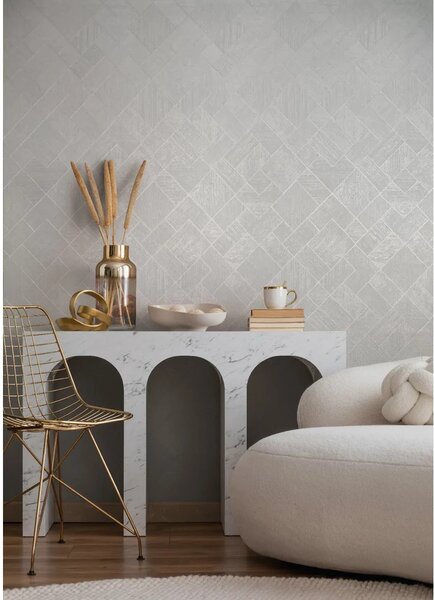 TF30035508 geometrikus mintájú törtfehér tapéta