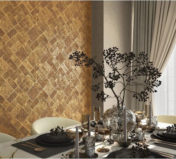 TF30035513 geometrikus mintájú bronz tapéta