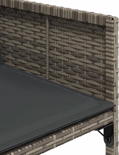 4 db szürke polyrattan kerti szék párnával