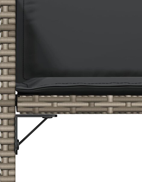 4 db szürke polyrattan kerti szék párnával
