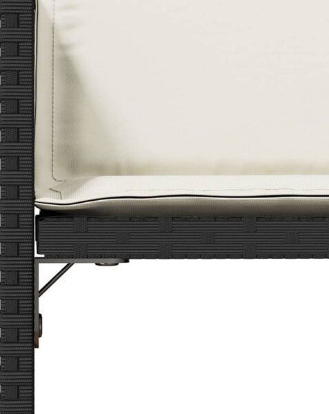 4 db fekete polyrattan kerti szék párnával