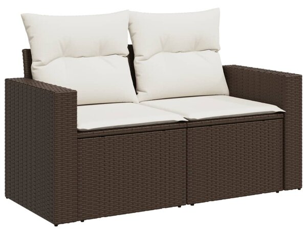 5 részes barna polyrattan kerti ülőgarnitúra párnával