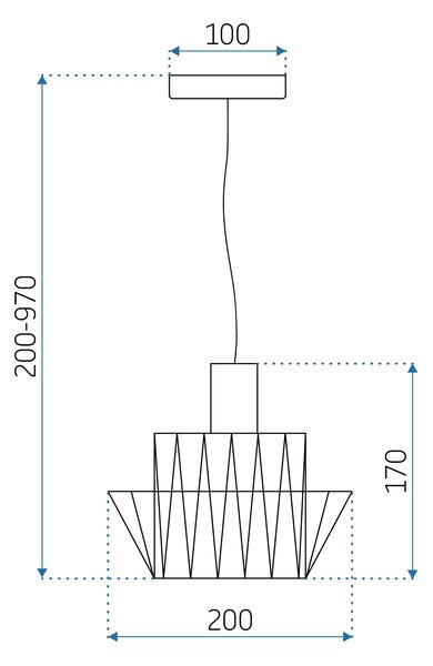 Mennyezeti függő lámpa APP941-1CP Fekete 36cm
