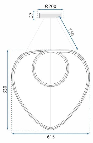 Mennyezeti LED függő lámpa APP797-CP Arany + Távirányító
