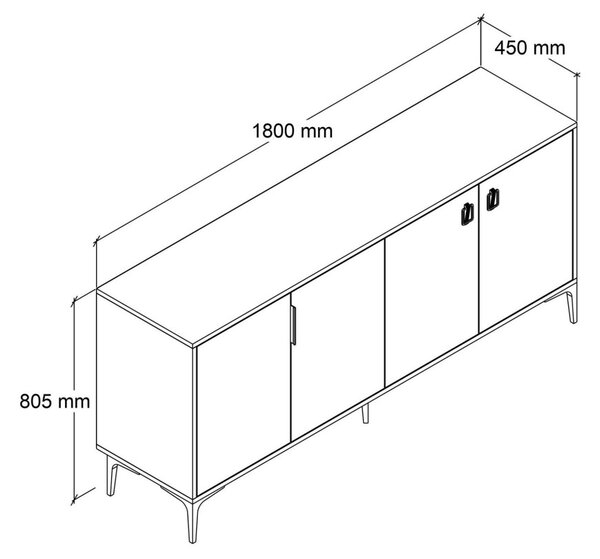 Neva komód, 180 cm – TR707DWL1103