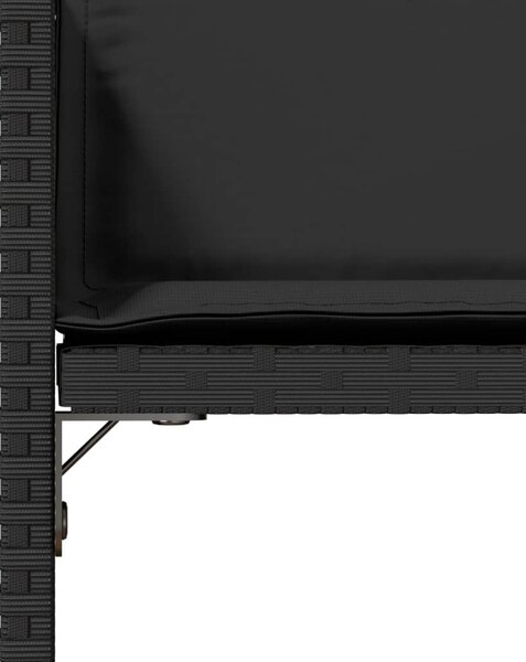 4 db fekete polyrattan kerti szék párnával