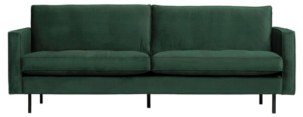 Hoorns Zöld bársony kétüléses kanapé Raden 230 cm foltvarróval