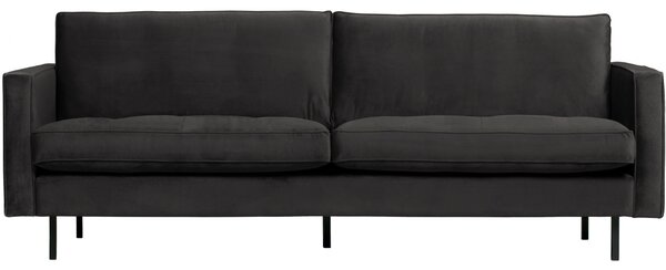 Hoorns Raden antracitszürke bársony kétüléses kanapé 230 cm foltvarrással