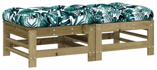 2 db impregnált fenyőfa kerti lábzsámoly párnával