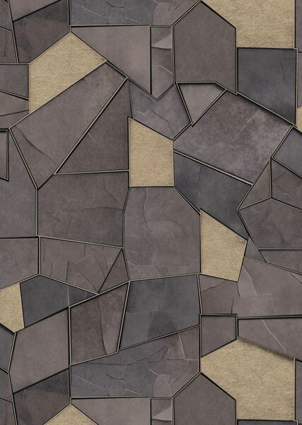 TF10445-37 geometrikus mintájú homokszínű tapéta