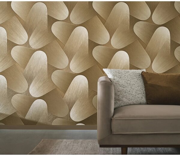 TF10423-30 geometrikus mintájú bronz tapéta