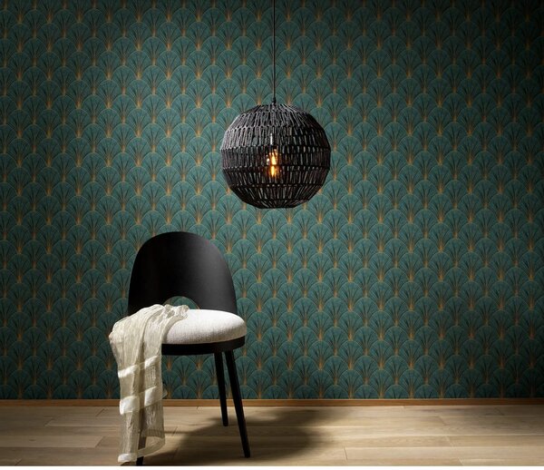 TF10451-19 geometrikus mintájú türkiz tapéta