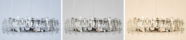 Toolight Szerszámlámpa, LED függőlámpa kristályokkal APP1041-CP + távirányító, króm, OSW-09472
