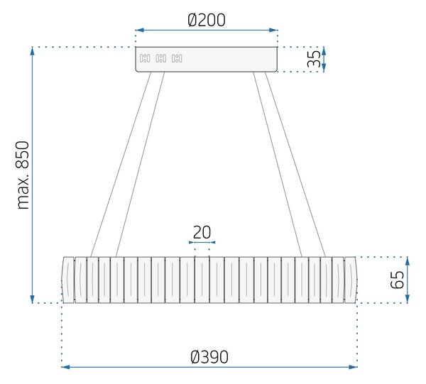 Toolight Szerszámlámpa, Crystal LED függőlámpa APP1040-CP + távirányító, króm, OSW-09473