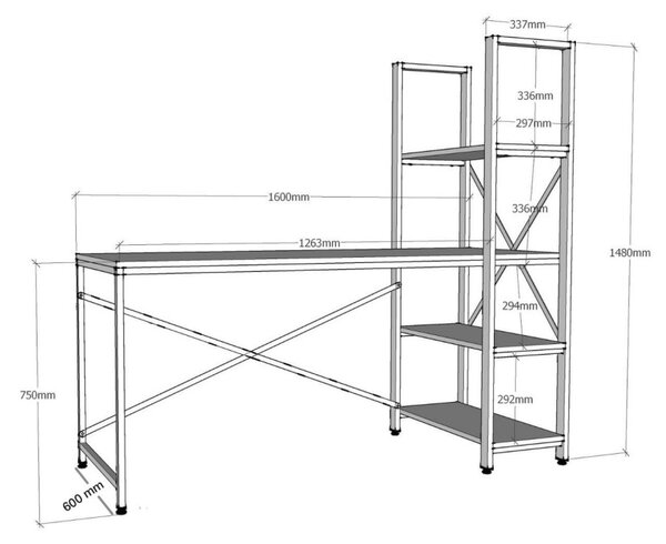 Centile íróasztal, 160 cm