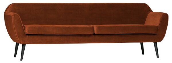Hoorns Rozsda vörös bársony háromszemélyes kanapé Sanba 230 cm