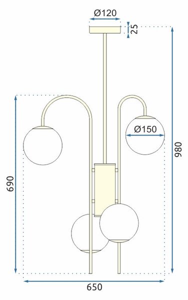 Mennyezeti függő lámpa APP1003-6CP Arany