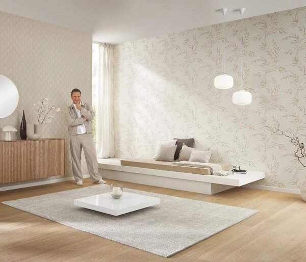 TF10528-02 levélmintás bézs tapéta