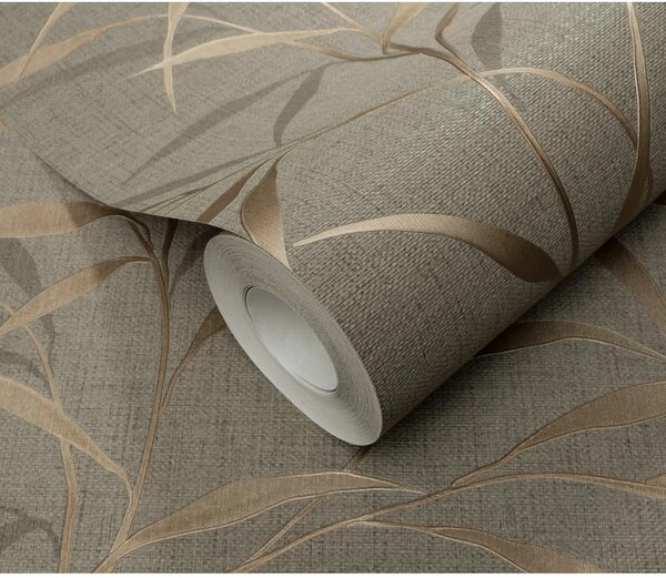 TF10528-11 levélmintás taupe tapéta