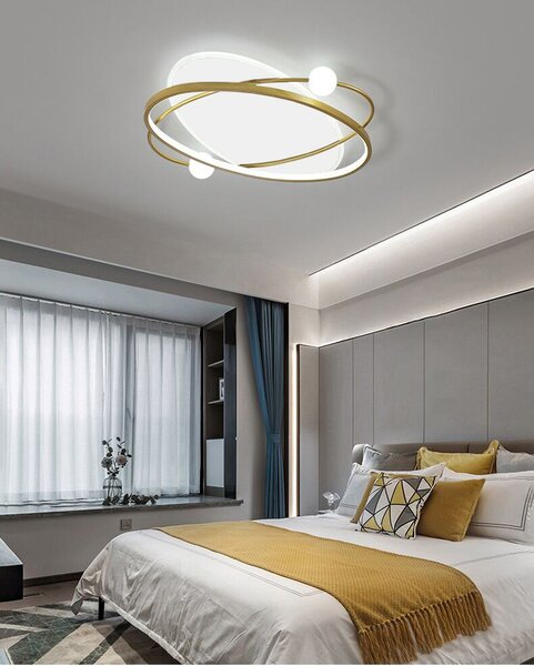 Toolight Szerszámlámpa, LED mennyezeti lámpa + APP1059-C távirányító, fehér-arany, OSW-08885