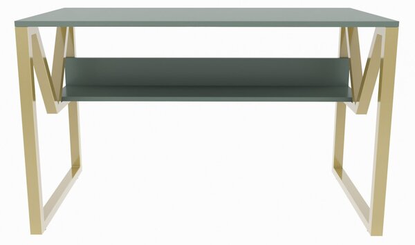 Lona íróasztal, zöld-arany, 120 cm